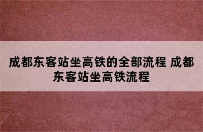 成都东客站坐高铁的全部流程 成都东客站坐高铁流程